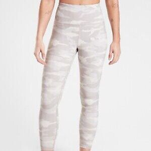 ATHLETA White Gray Taupe Camo Elation 7/8 Leggings - XLT